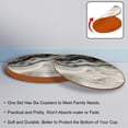 thumbnail image 4 of Marble Luxury Microfiber Leather Round Coasters Set of 6 - 11x11 cm Drink Coasters for Home and Office Use, 4 of 6