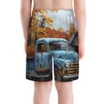 thumbnail image 3 of Cauagu Rustic Vintage Truck Autumn Print Swim Trunks for Men,Youth Boys Swim Shorts Compression Liner Beach Shorts Boys' Swimming Shorts 7-20 Years Bathing Suit-Large, 3 of 7