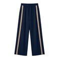 thumbnail image 4 of Admvng Women's Side Button Striped Wide Leg Pants Casual High Waist Lightweight Daily Trousers, 4 of 6