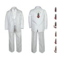 thumbnail image 1 of Baby Boy Teen Christening Baptism Formal White Paisley Suit Silver Gold Patch on Back SM-20, 1 of 4