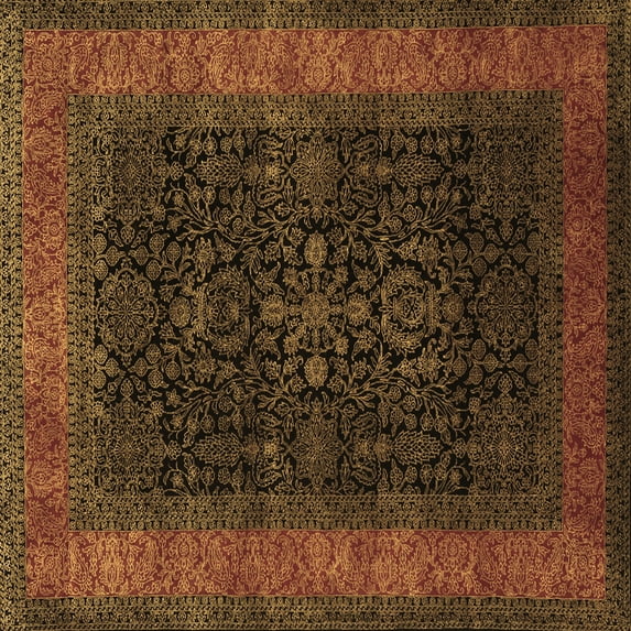 Ahgly Company Indoor Square Persian Brown Traditional Area Rugs, 5' Square