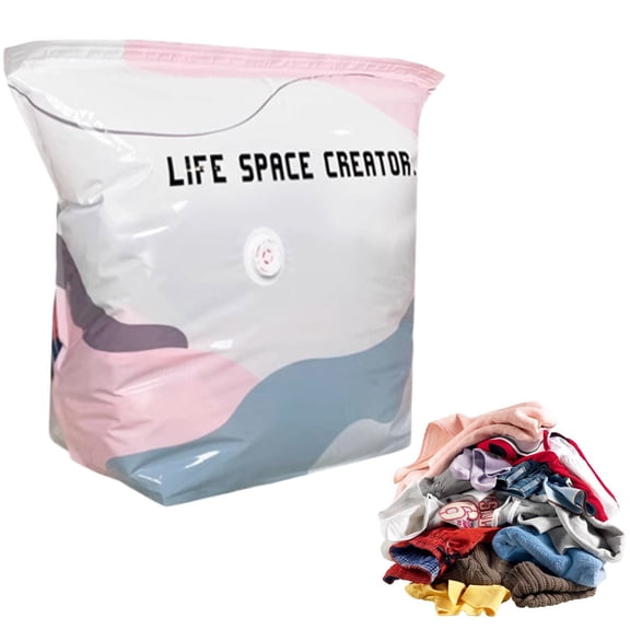 No Pump Vacuum Storage Bags,Large Capacity Vacuum Bags,Press & Seal Vacuum Storage Compression Bags,Reusable Space Saver Bags for Clothes Comforters Blankets Bedding Home Organization 70*50*30