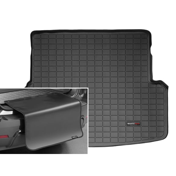 WeatherTech Cargo Trunk Liner with Bumper Protector compatible with 2008-2010 Toyota Highlander - Behind 2nd Row w/ Bumper Protector, Black