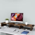 thumbnail image 4 of Soporte para doble monitor, ajustable, de madera, color marrón oxidado, 4 of 9
