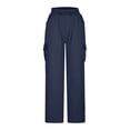 thumbnail image 5 of Women's Solid Color Casual Athletic Pants With Pockets And Button Comfort Fit Long Trousers Two Piece Pants Outfits for Women Casual Casual Pants for Women for Work Women Casual Pants Long Patterned, 5 of 6