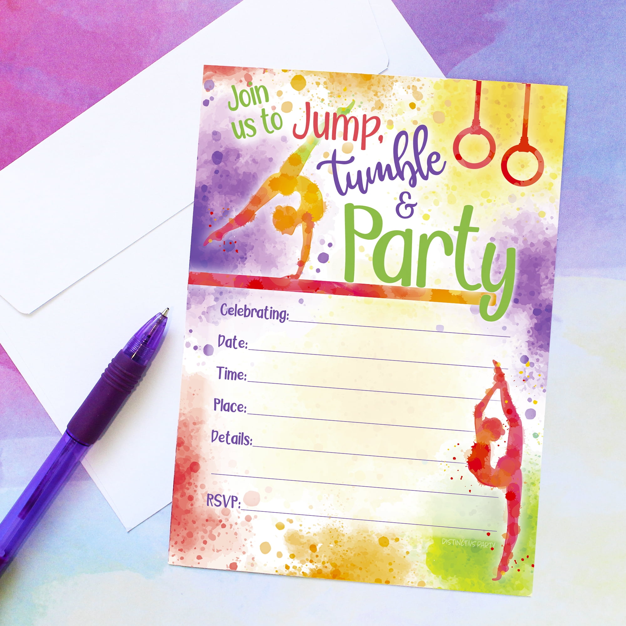 Gymnastic Boy Party Invitation TRY BEFORE You BUY Instant 