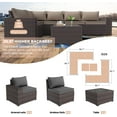 thumbnail image 2 of Gotland Outdoor Patio Furniture Sectional Conversation Set 12Pcs Rattan Wicker 10 Cushion Table Sand, 2 of 7