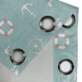 thumbnail image 5 of Ambesonne Anchor Grommet Curtain, Nautical Seagull Helm, 50" x 63", Seafoam Salmon and White, 5 of 6