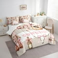 thumbnail image 3 of Manfei Chic Cowgirl Hats 7pcs Bedding Comforter Set,Retro Rustic Bull Skull Queen Bedding Sets,Pink Bowtie Ribbon Queen Sheet Sets For Girls Kids,Ultra Soft Home Decor Reversible, 3 of 8