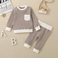 thumbnail image 2 of xaweyi Toddler Baby Boy Clothes Long Sleeve Sweatshirt Top Drawstring Pants Set 2Pcs Infant Fall Winter Outfits,Sizes 18-24 Months, 2 of 9