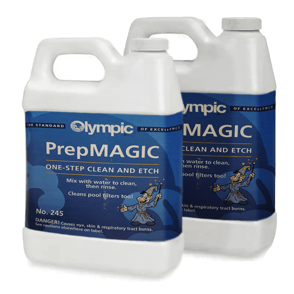 Olympic Pool Paint - Prep Magic - 1/2 Gallon, 2 pack - One step cleaning and etch solution for swimming pools