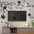 thumbnail image 1 of Flower Vine Removable Black Butterfly Wall Stickers Wall Decals Art Decor, 1 of 4
