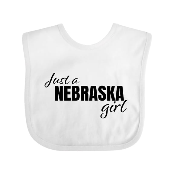 Inktastic Just a Nebraska Girl Born and Raised Girls Baby Bib
