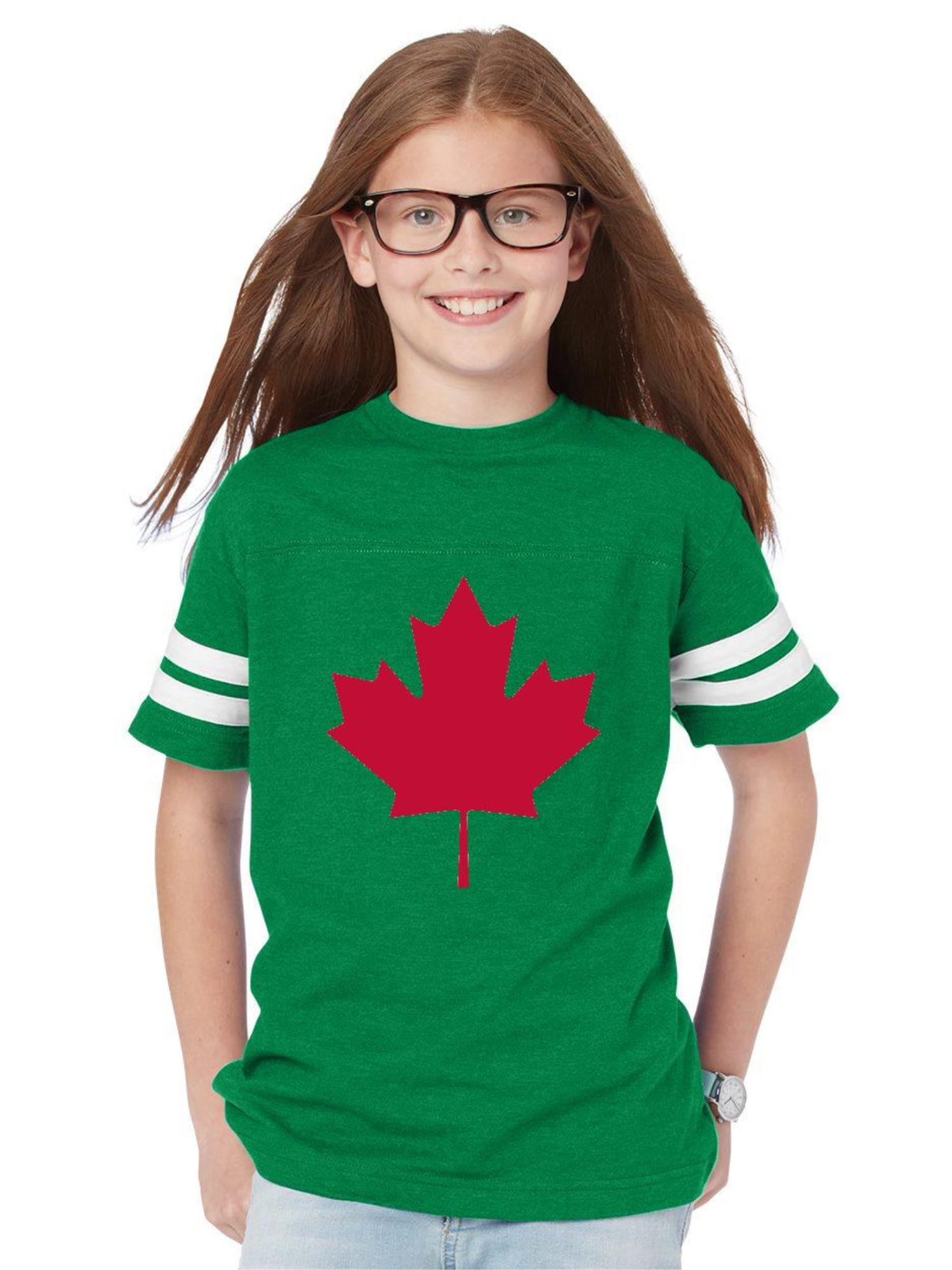 IWPF Youth Canada Flag Canada Maple Leaf Football Fine Jersey TShirt