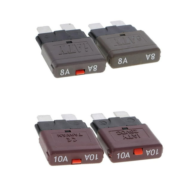 Fusibles de 4 Piezas Sunnimix 8A 10A 28V Interruptor automático de mini fusible para automóvil