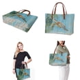 thumbnail image 2 of ZUXONGSY Turtle Woodgrain Palm Tree Print Tote Bag with Practicality Makeup Bag Wallet for Women PU Leather Top Handle Satchel Set with Casual Travel Toiletry Bag Slim Wallet for Travel Shopping, 2 of 5