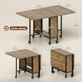 thumbnail image 3 of HOMCOM Table à Manger Mobile Pliable Table de Cuisine Extensible Étagère de Rangement, 3 of 10