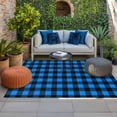 thumbnail image 2 of Black Blue Plaid Outdoor Rug for Patio/Deck/Porch, Non-Slip Large Area Rug 6 x 9 Ft, Country Buffalo Checked Gingham Indoor Outdoor Rugs Washable Area Rugs, Reversible Camping Rug Carpet Runner, 2 of 8