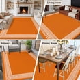 thumbnail image 5 of 6'x9' Area Rugs, Burnt Orange Geometric Indoor Outdoor Area Rug for Living Room Bedroom, Country Greece Key Art Washable Bathroom Rugs Kitchen Floor Carpet Mats Home Decor Aesthetic, 5 of 8