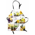 thumbnail image 1 of Spa Apron Yellow Happy Peaceful Spa Day with Flowers Candles and Herbal Oils Art, Unisex Kitchen Bib Apron with Adjustable Neck for Cooking Baking Gardening, Yellow Purple and White, by Ambesonne, 1 of 3