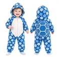 thumbnail image 2 of AWZXDE Girls Hooded Rompers for Toddlers Girl Animal Turtle Jumpsuits Floral Print Coverall for Holiday Dress Up, 2 of 6