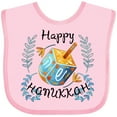 thumbnail image 3 of Inktastic Happy Hanukkah Dreidel and Laurels Boys or Girls Baby Bib, 3 of 4