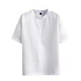 thumbnail image 2 of Daiosportswear Men's Boxy Raw Cut Tee Short Sleeve Round Neck T Shirts Basic Tops Tee for Summer Beach Vacation Wear White XL(XL), 2 of 6
