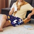 thumbnail image 6 of Rocae Lama in Space for Men's Soft Sleep Pajama Shorts, Waistband and Pockets, 6 of 9