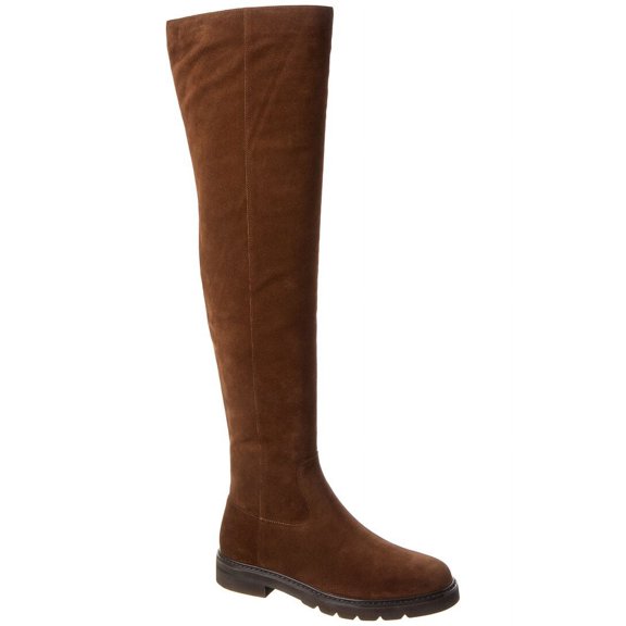 Stuart Weitzman Chicago Lug Suede Over-The-Knee Boot, 8.5, Brown