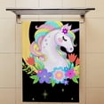 thumbnail image 4 of SKYSONIC Absorbent Face Bath Towels Set of 2 Pcs Moon with Unicorn and Flowers Fingertip Hand Towels for Bathroom Kitchen 30"x15", 4 of 6
