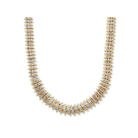 - 1/5 TCW Diamond Accent Graduated S-Link Tennis Necklace 18k Gold-Plated 18