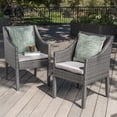 thumbnail image 6 of GDF Studio Antioch Outdoor Wicker Dining Chairs with Water Resistant Cushions, Set of 2, Grey and Silver, 6 of 6