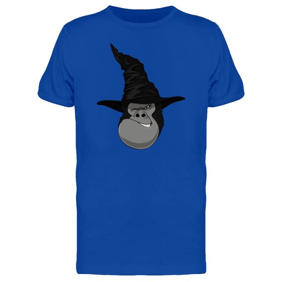 Gorilla With Black Witch Hat Tee Men's -Image by Shutterstock