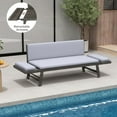thumbnail image 4 of Costway Outdoor Convertible Sofa Daybed with Adjustable Armrests Removable Cushions Gray, 4 of 10