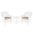 thumbnail image 1 of Jeco 3 Piece Wicker Conversation Set in White with Tan Cushions, 1 of 10
