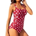 thumbnail image 2 of Women's Solid Color Pleated Suspender Fashion Swimsuit S-XXL, 2 of 4