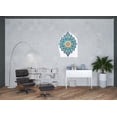 thumbnail image 2 of Turquoise And Gold Solid Wood Geometric Shapes Wall Decor, 2 of 3