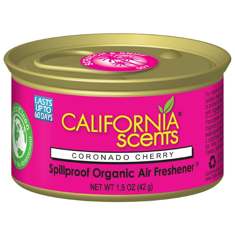 California Scents Spillproof Organic Canister Air Fresheners Coronado  Cherry, 4 Count