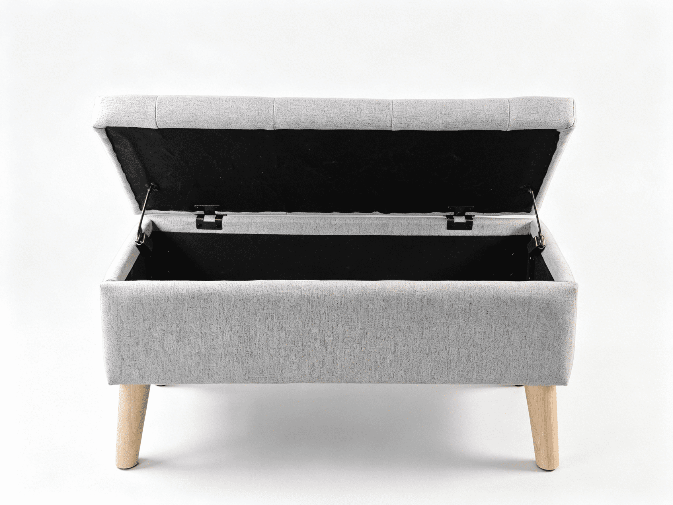32" Wide Storage Ottoman Bench with Built-in Tray, Square Storage Ottoman for Extra Storage, Upholstered Footrest and End of Bed Bench, Perfect for Living Room, Bedroom, Sitting, Relaxing