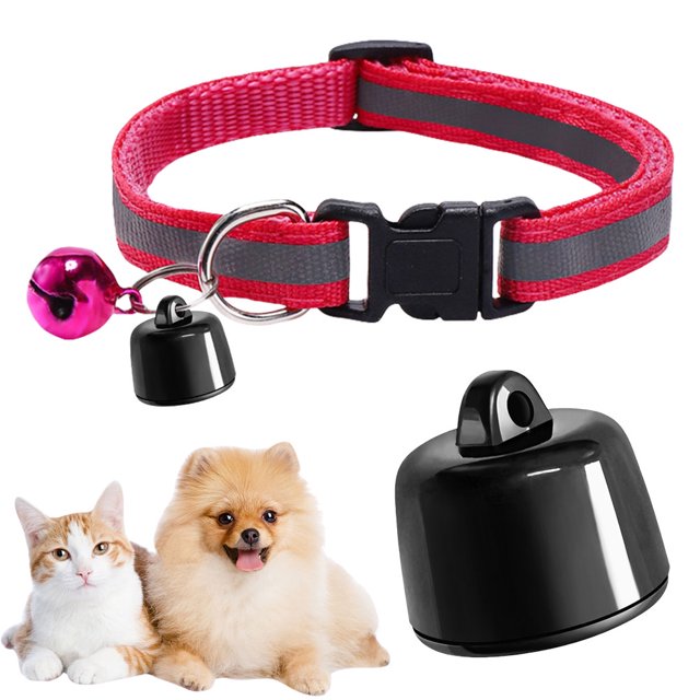 Rastreador Collar Ajustable Gatos para (rosa) Rojo