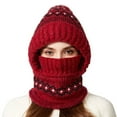 thumbnail image 4 of KANG Winter Knitted Hat With Scarf For Warm Fleece Lined Ear Trapper Cap Cold Weather With Neck For Outdoor Activities Red One Size, 4 of 7