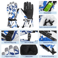 thumbnail image 4 of Zando Boys Snowboard Sled Gloves Kids Touchscreen Snow Gloves Girls Windproof Winter Gloves Waterproof Snow Ski Gloves for Kids Graffiti Black 11-14 Years, 4 of 5