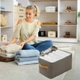 thumbnail image 2 of JoyMoreHome M Code Clothes Storage Bins, Stackable Fabric Organizers, for Bedroom, Livingroom, Dorm, 2 of 6