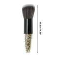 thumbnail image 2 of Unique Bargains 1 Pc Fluffy Blush Brush for Business Travel Black Silver Tone Gold Tone Artificial Fiber Wool Plastic, 2 of 5