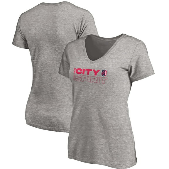 Women's Heather Gray St. Louis City SC Holiday V-Neck T-Shirt