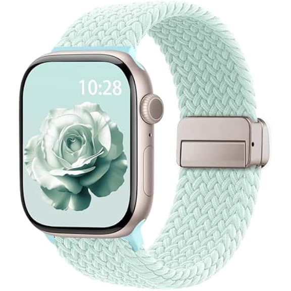 Braided Stretchy Band Compatible with Apple Watch Bands 38mm 40mm 41mm 42mm 44mm 45mm 46mm 49mm Women Men, Soft Nylon Solo Loop Magnetic Sport Strap for iWatch Series 11 10 9 8 7 6 5 4 3 2 1 SE Ultra