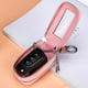 thumbnail image 4 of Paquete de 1 bolsa para llaves de coche BRILLAR color rosa de piel con doble cremallera y ventana transparente, 4 of 5