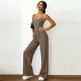 thumbnail image 3 of Jumpsuits for Women Sleeveless Spaghetti Strap Womens Jumpsuit One Piece Wide Leg Summer Romper With Pockets 2026 Khaki M, 3 of 5