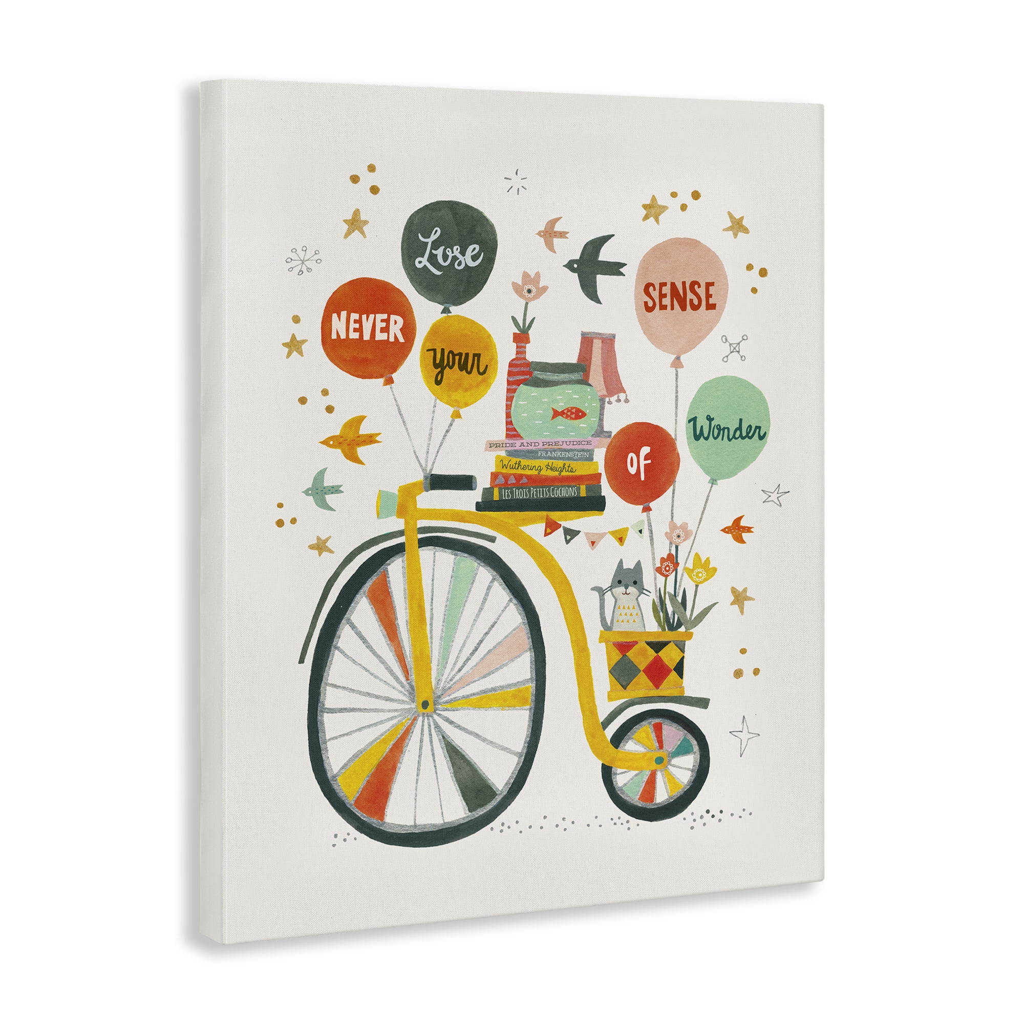 Stupell Industries Sense Of Wonder Bicycle Transportation Painting Wrapped Canvas Art Print Wall Art, 16 x 20