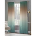 thumbnail image 3 of Green Brown Ombre Sheer Curtains 108 Inch Length 2 Panels Set, Modern Gradient Abstract Art Voile Window Treatment Semi Sheer Long Curtains Drapes for Bedroom/Living Room/Kitchen 52"x108"x2, 3 of 7